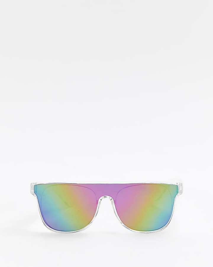 Mini girls blue rainbow visor sunglasses