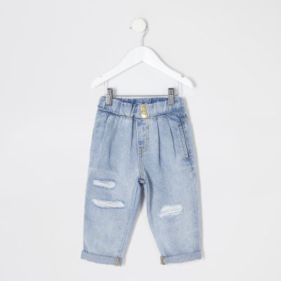 ripped pull on jeans