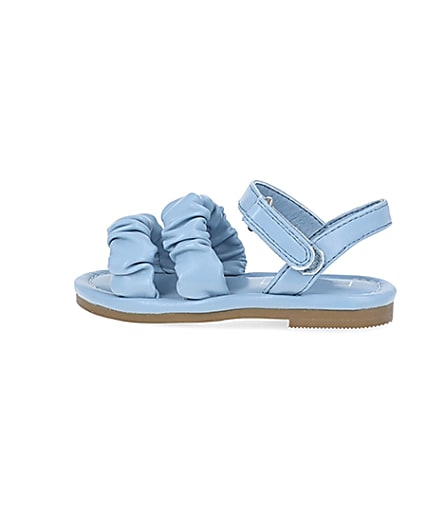 360 degree animation of product Mini girls blue ruched sandals frame-4