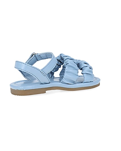 360 degree animation of product Mini girls blue ruched sandals frame-13