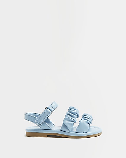Mini girls blue ruched sandals