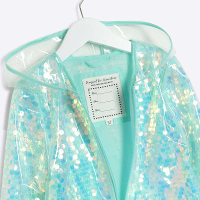 Girls sequin rain orders coat