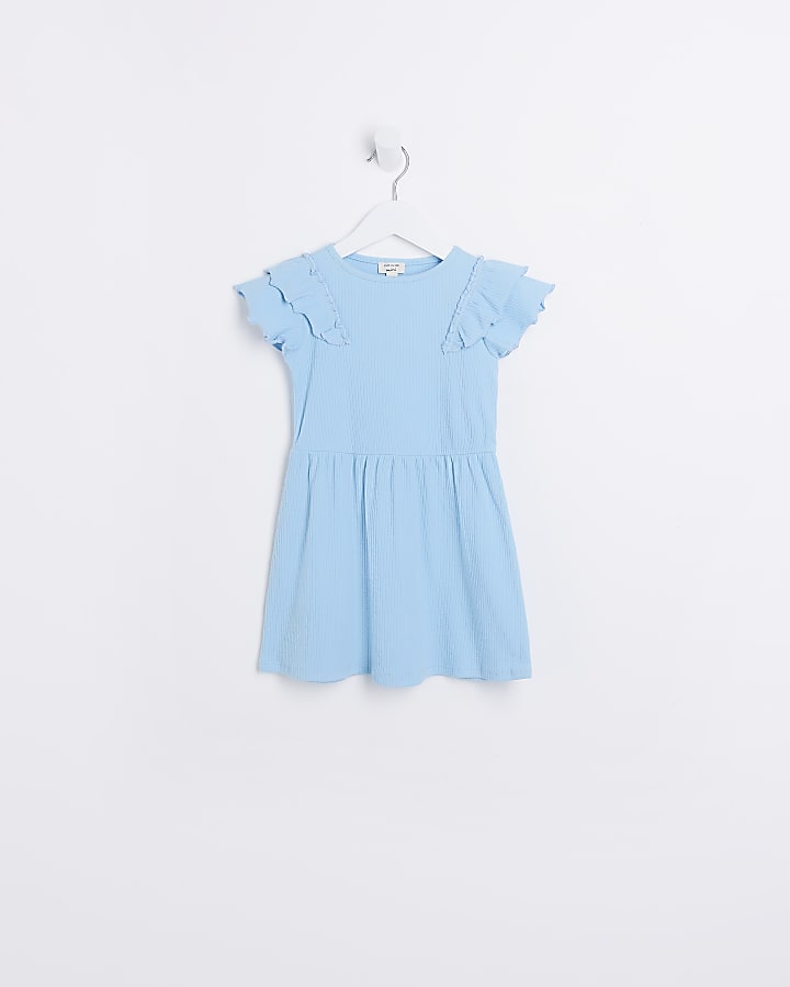 Mini Girls Blue Skater Dress