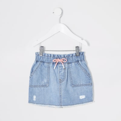 denim skirt tie waist