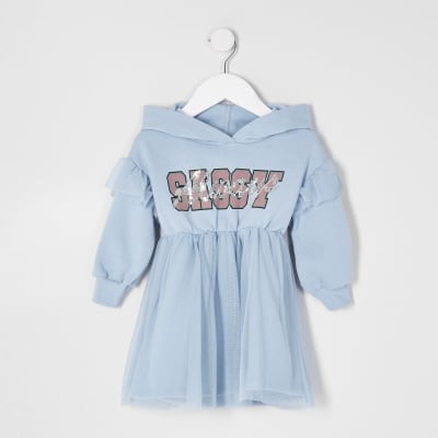 girls blue tulle skirt