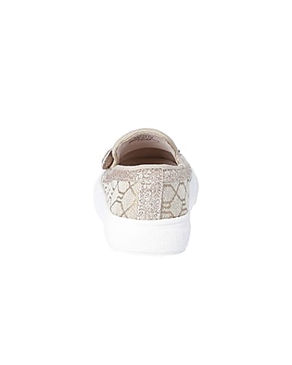 360 degree animation of product Mini girls brown cat embellished trainers frame-9