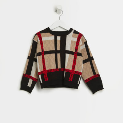 brown check jumper
