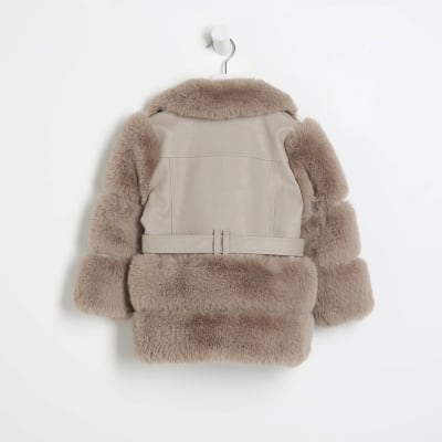 River island childrens faux fur coats jackets top