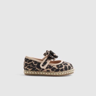 Mini Girls Brown Leopard Print Shoes