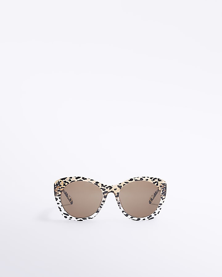Mini girls brown leopard print sunglasses