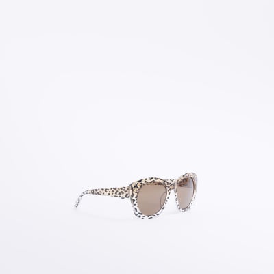 Mini girls brown leopard print sunglasses