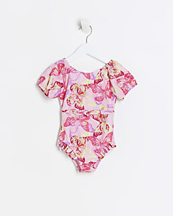 Mini girls butterfly print swimsuit