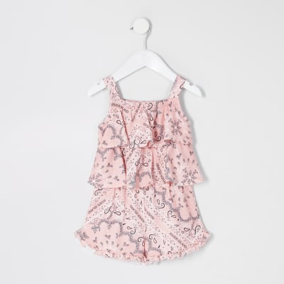 river island frill playsuit