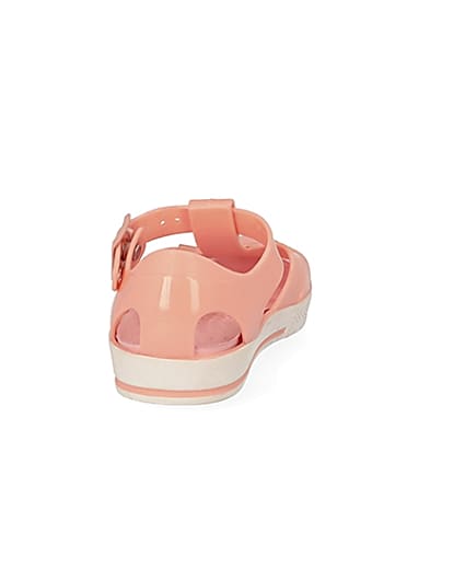 360 degree animation of product Mini girls coral caged jelly sandals frame-9