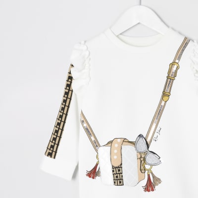 girls cream sweater dress