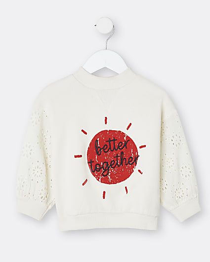 Mini girls cream 'Better Together' sweatshirt