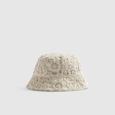 Mini Girls Cream Crochet Hat