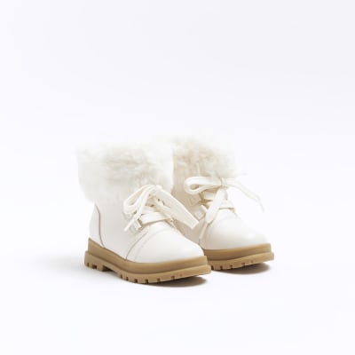 girls fur trim boots