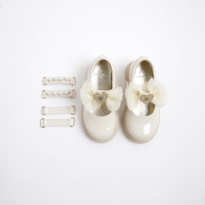 Mini Girls Cream Interchangeable Strap Shoes River Island