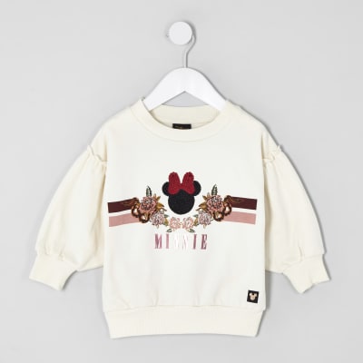 Mini girls cream Minnie Mouse sweatshirt