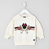Mini girls cream Minnie Mouse sweatshirt
