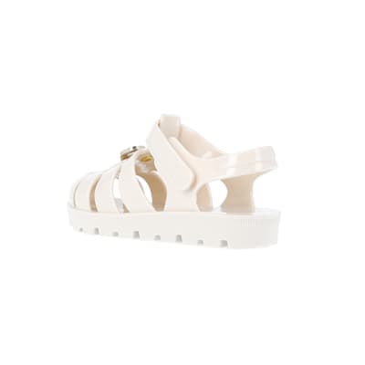 360 degree animation of product Mini girls cream RI jelly sandals frame-6