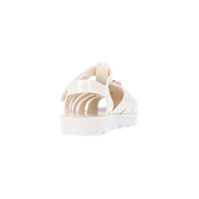 360 degree animation of product Mini girls cream RI jelly sandals frame-10