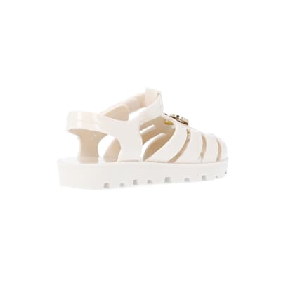 360 degree animation of product Mini girls cream RI jelly sandals frame-12