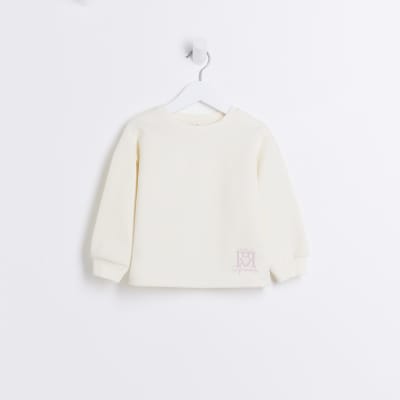 Mini Girls Cream RI Logo Sweatshirt