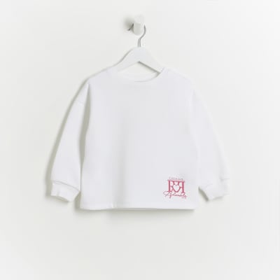 Mini Girls Cream RI Logo Sweatshirt