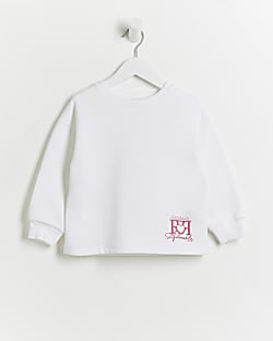 Mini Girls Cream RI Logo Sweatshirt