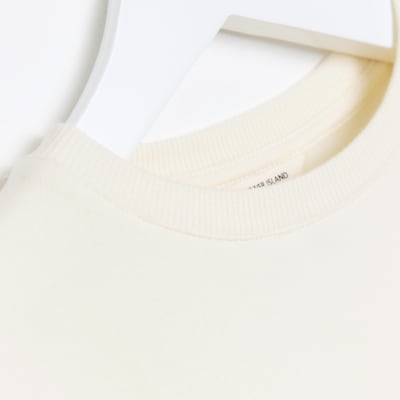 Mini girls Cream RI Longline Sweatshirt