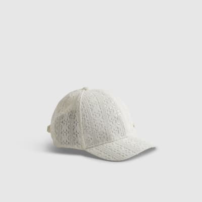 Mini Girls Cream Sequin Lace Cap