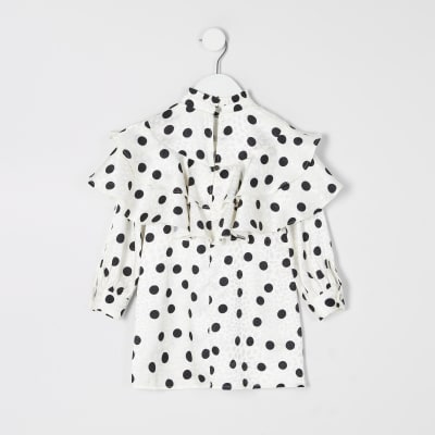black and white polka dot dress river island