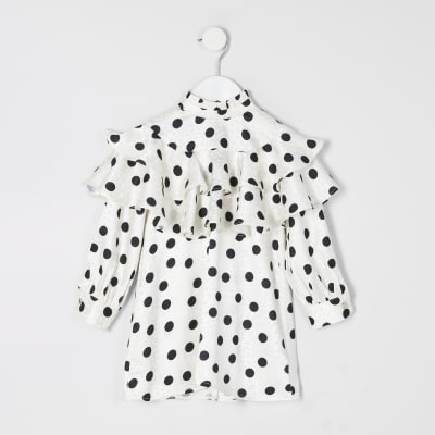 black and white polka dot dress river island