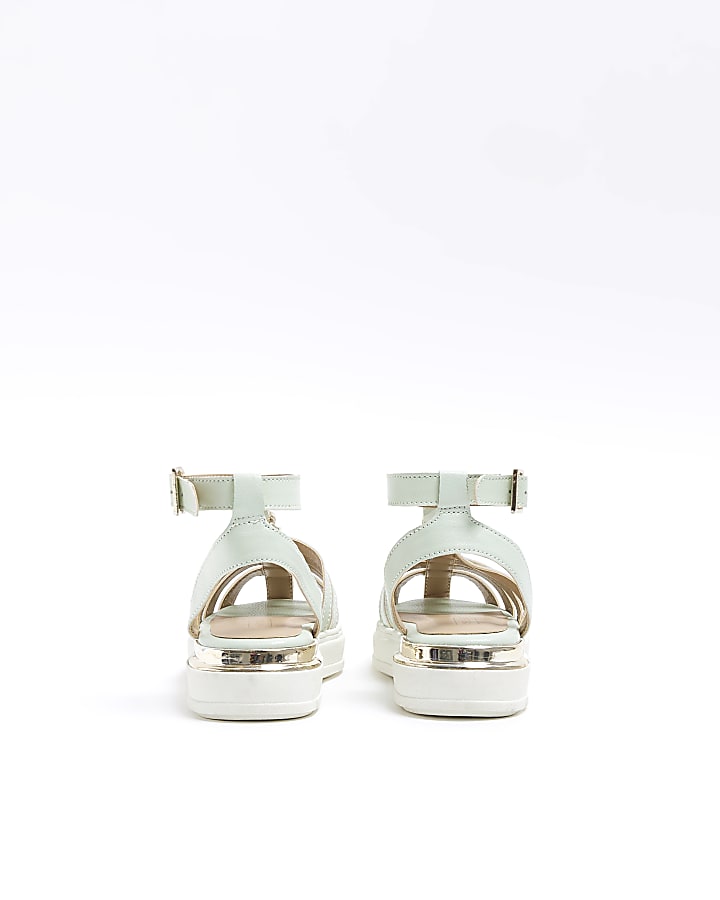 Mini girls green caged Sandals