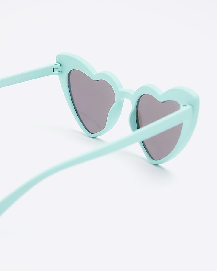Mini Girls Green Heart Sunglasses