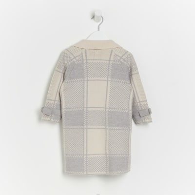 Mini girls Grey check Duster cardigan