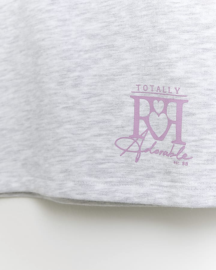 Mini Girls Grey Marl RI Logo Sweatshirt
