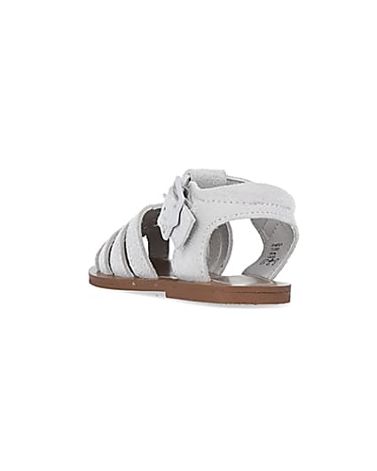 360 degree animation of product Mini girls grey suede caged sandals frame-7