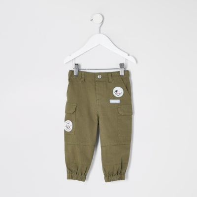 khaki joggers with belt loops