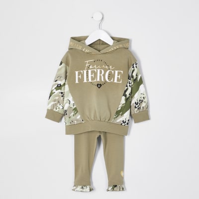 girls khaki hoodie