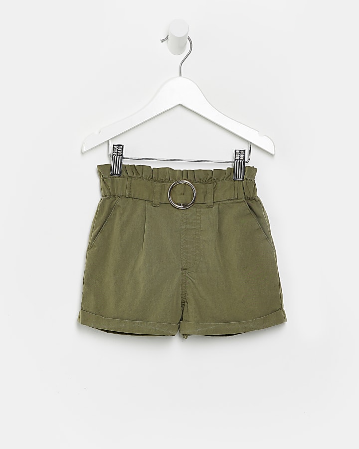 Mini girls khaki cargo shorts