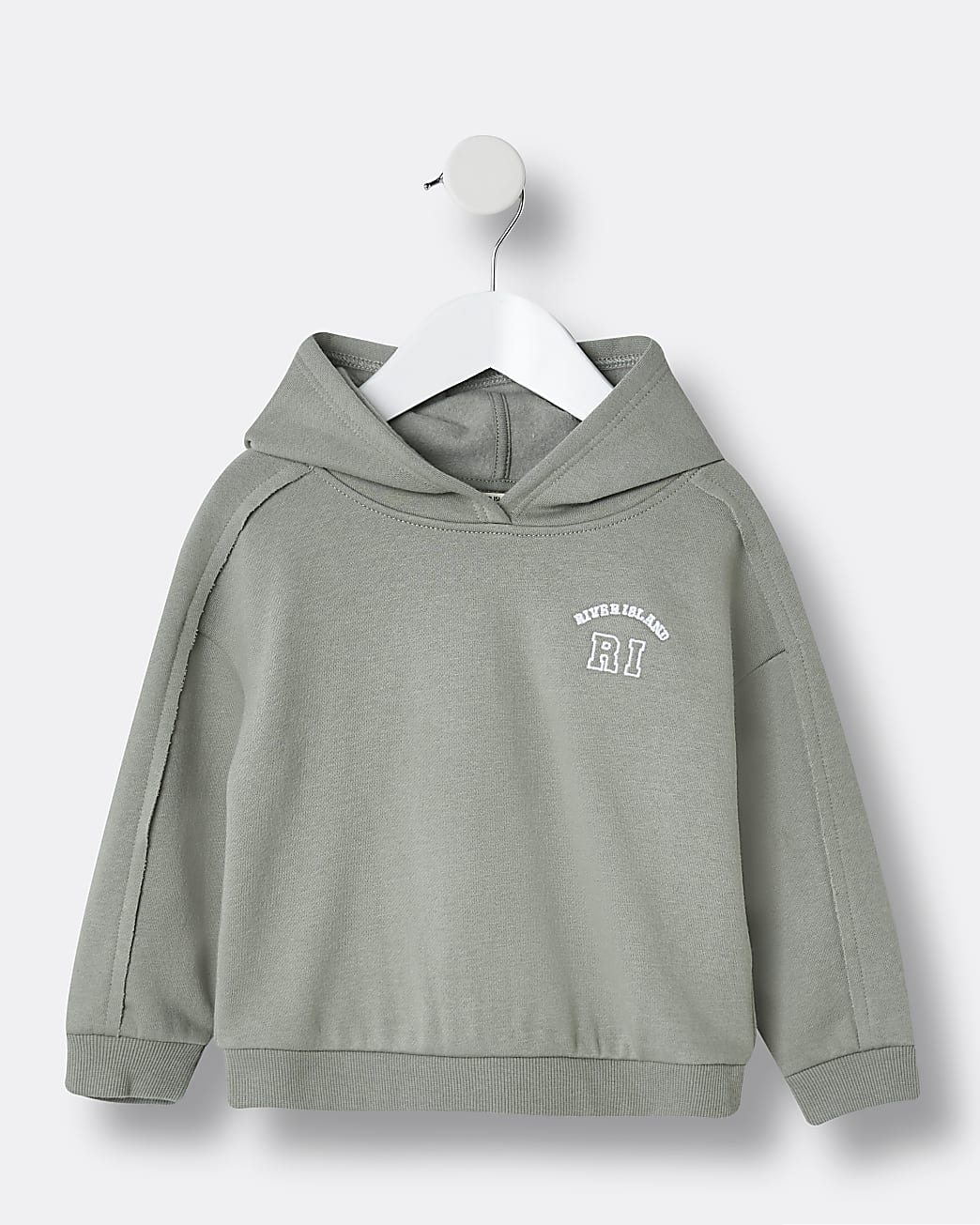 Mini girls khaki RI branded hoodie