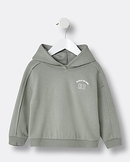 Mini girls khaki RI branded hoodie