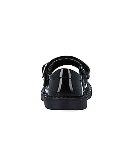 360 degree animation of product Mini girls Kickers black leather buckle shoes frame-9