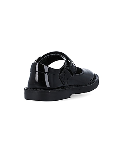 360 degree animation of product Mini girls Kickers black leather buckle shoes frame-11