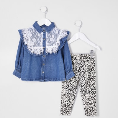 denim shirt with lace