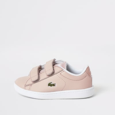 girls pink lacoste trainers