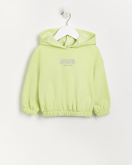 Mini girls lime green 'Style Icon' hoodie
